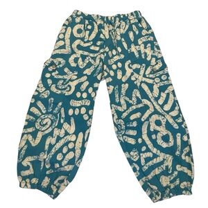 Haute Hippie Teal and White Tie-Dye Pants